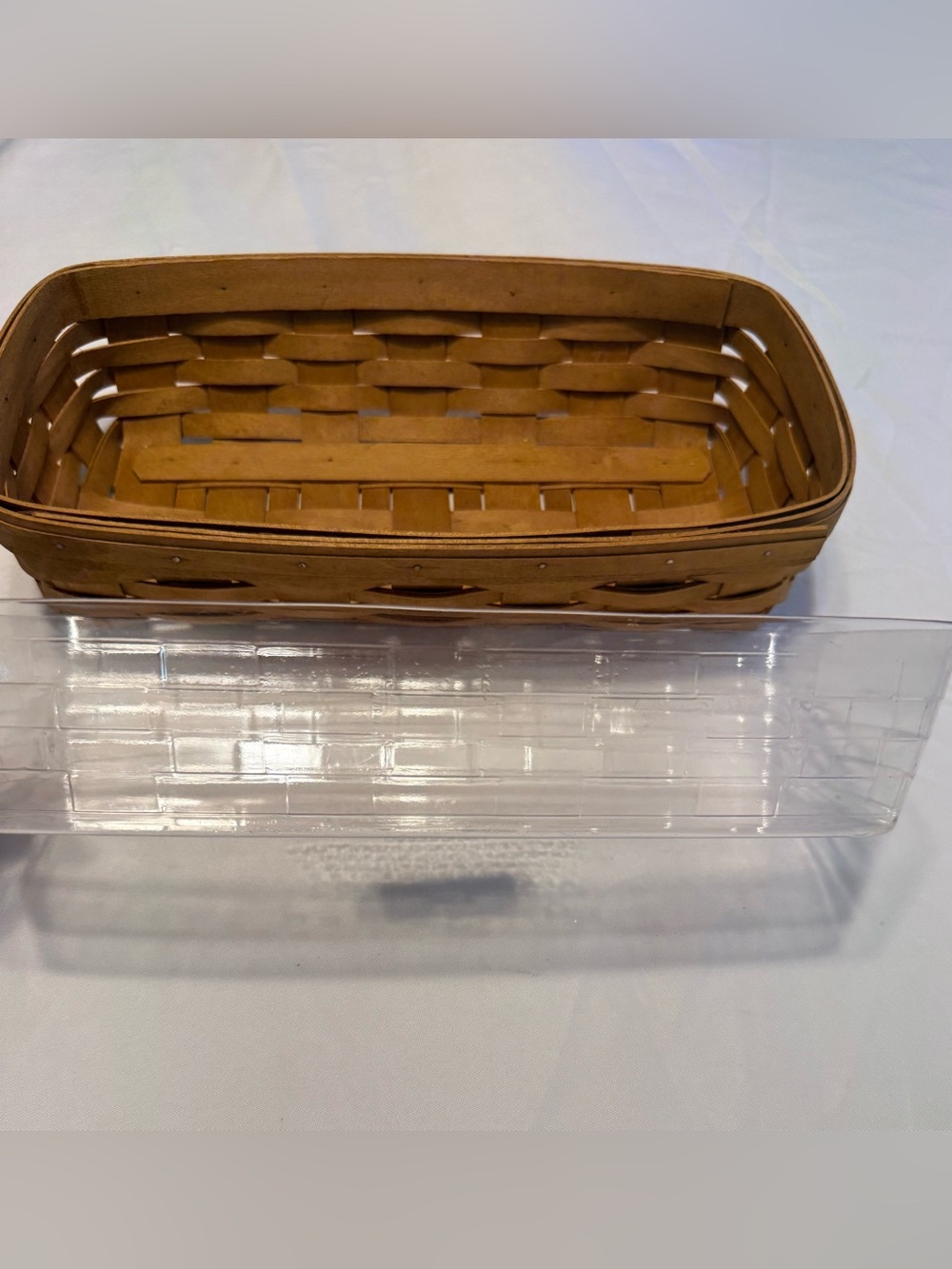 VTG 2002 Longaberger Bread Basket Rectangle wooden with insert